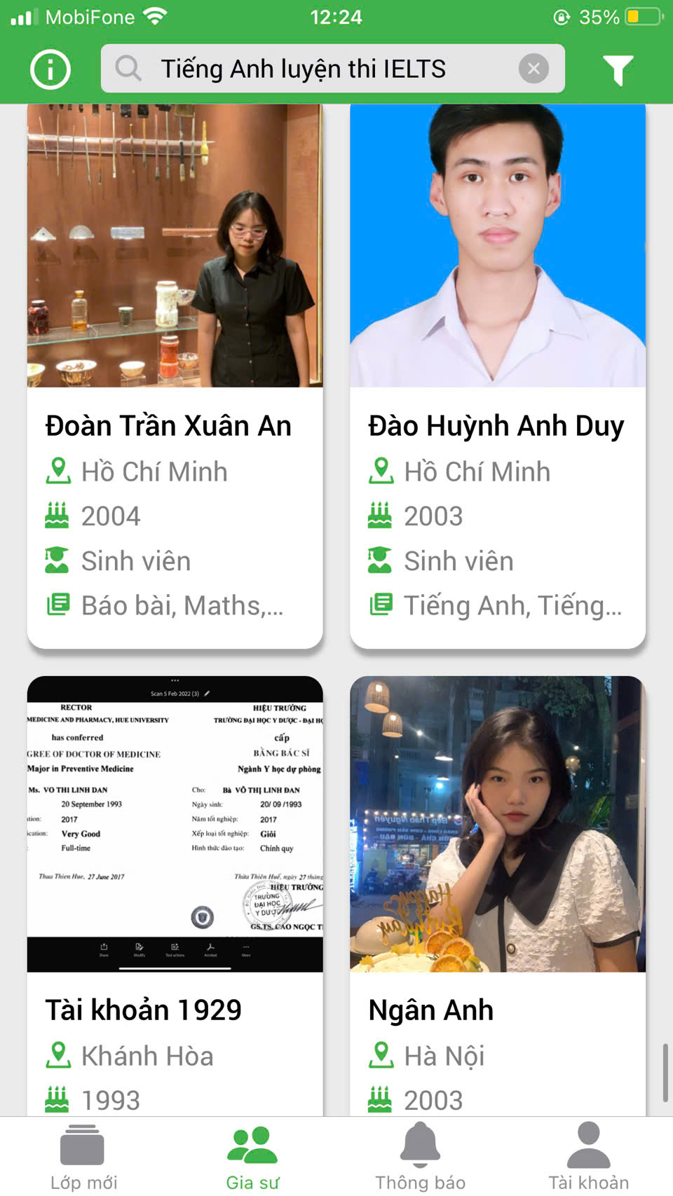 dạy kèm luyện thi ielts